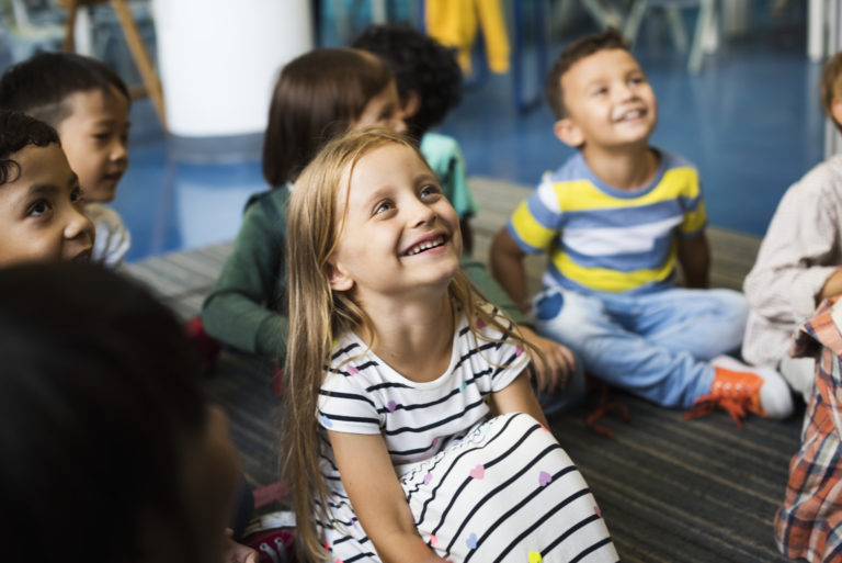 Happy kids at elementary school